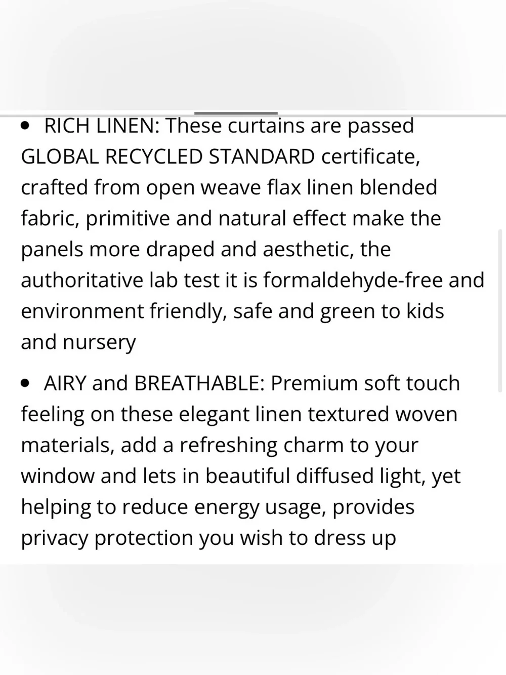Natural Linen Curtains Semi-Sheer Nickel Grommets 52x84” (2-Panels) IVORY